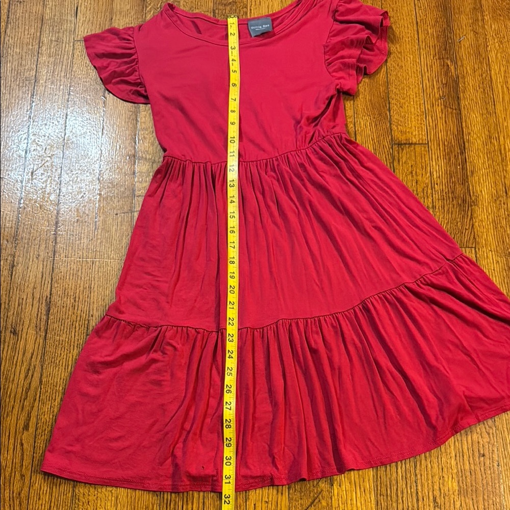 Olivia Rae Vibrant Red Casual Kids Dress